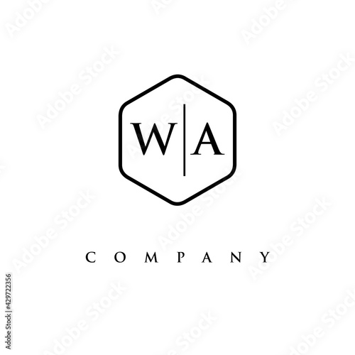 initial WA logo design vector