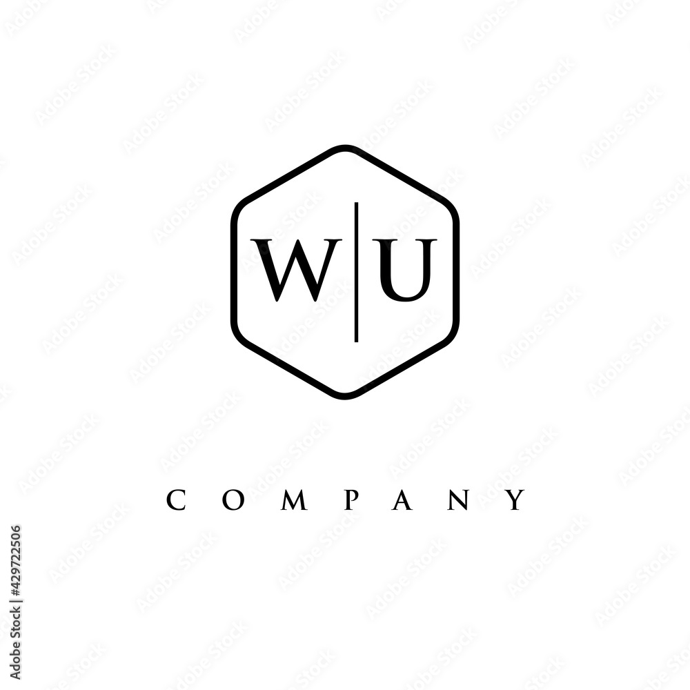 initial WU logo design vector initial WU logo design vector