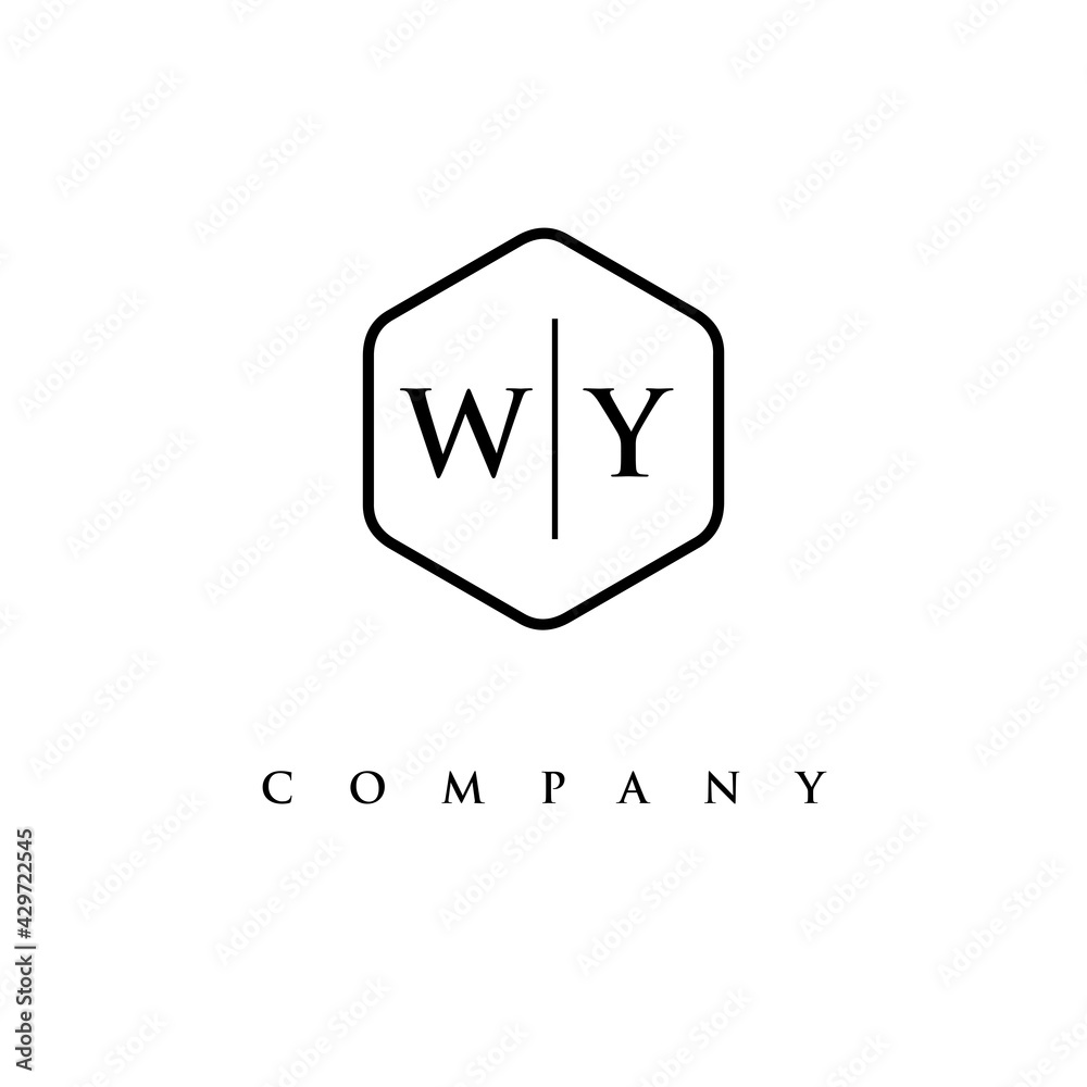 initial WY logo design vector