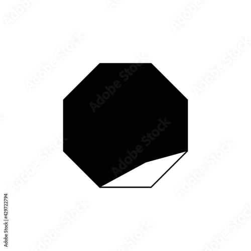 polygon octagon black and white editable vector