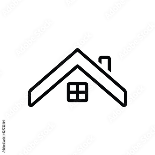 Black line icon for roof