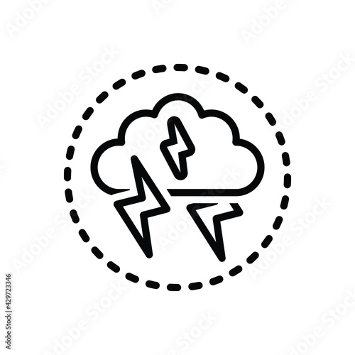 Black line icon for storm