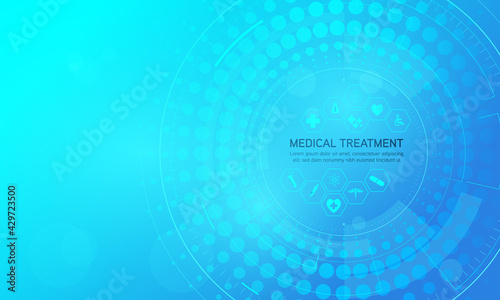 health care and science icon pattern medical innovation concept background vector design.