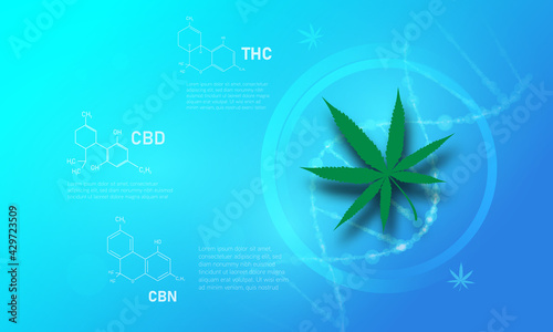 cannabis molecular structure medical concept background