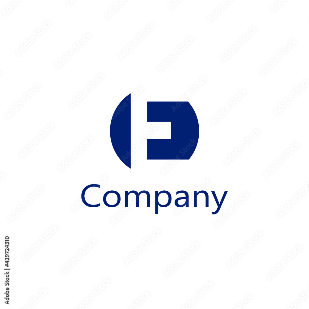 abstract logo of letter E in blue circle abstract logo of letter E in blue circle