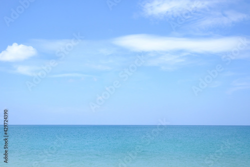 Landscapes View The atmosphere is beautiful Sand and sea and the color of the sky, The beach phuket of Thailand.