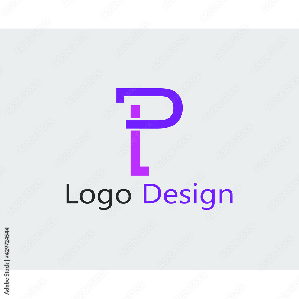 abstract purple and pink letter P logo