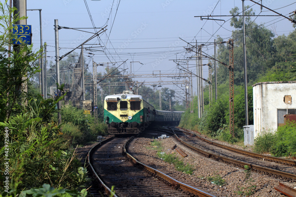 Naklejka premium train on the railway