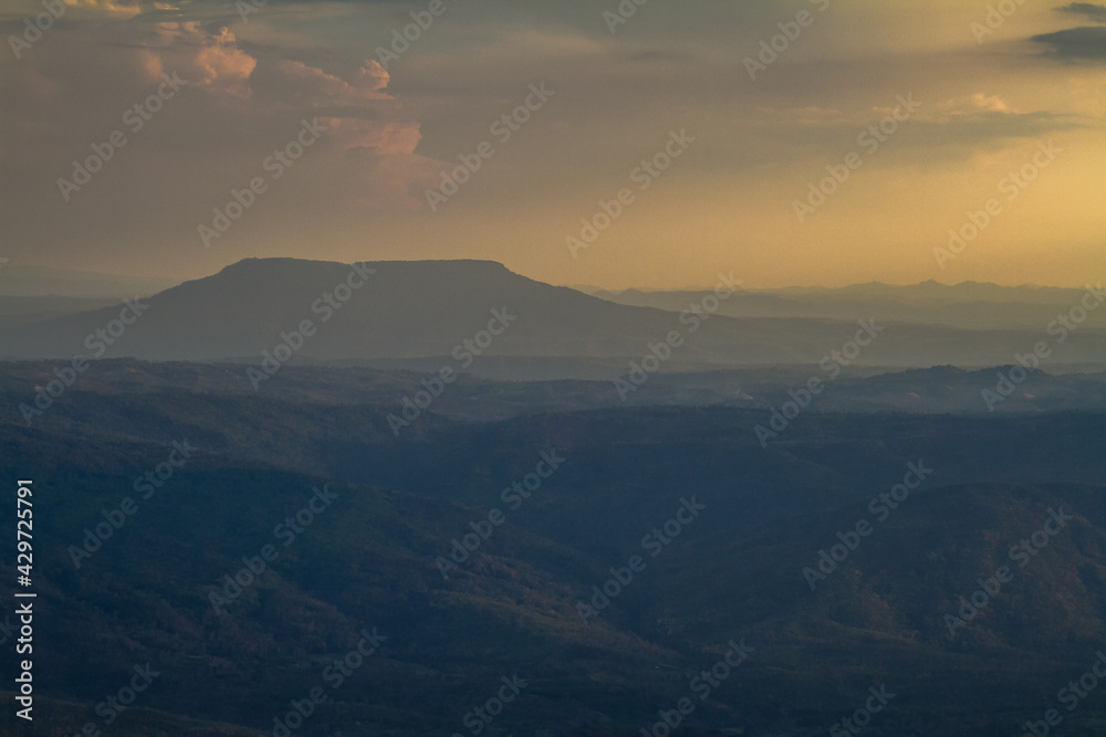 landscape view of mountain on sunset landscape view of mountain on sunset