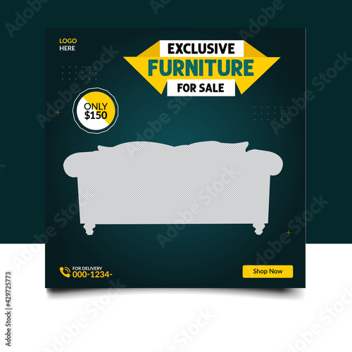 Exclusive furniture social media post banner
