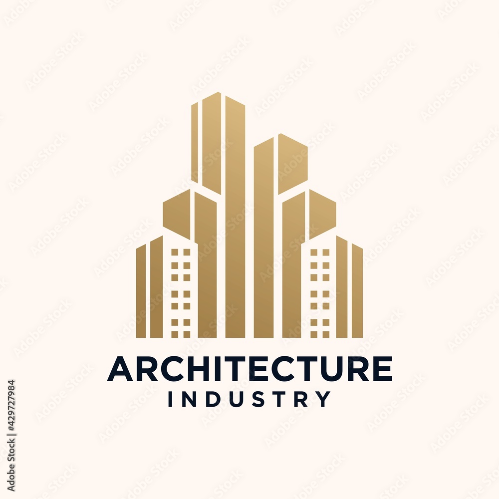 Set of modern home architecture industrial building building logo design template