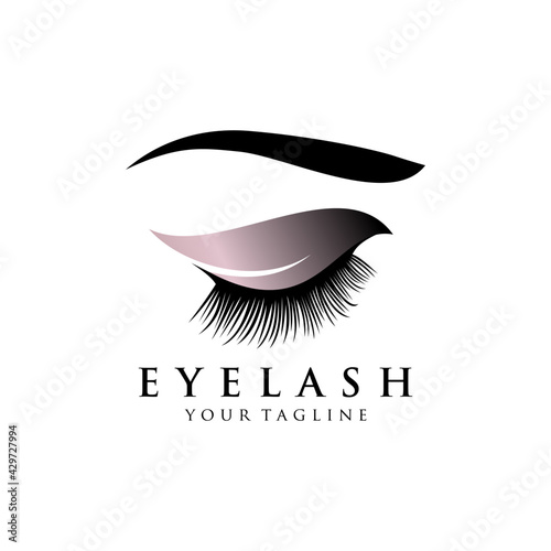 Eyelash extension logo Vector illustration