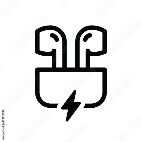 Airpod energy charge earphones icon.