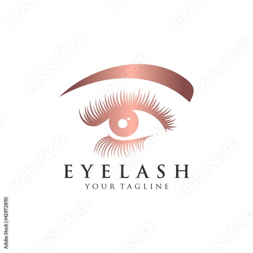 Eyelash extension logo Vector illustration