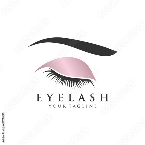 Eyelash extension logo Vector illustration