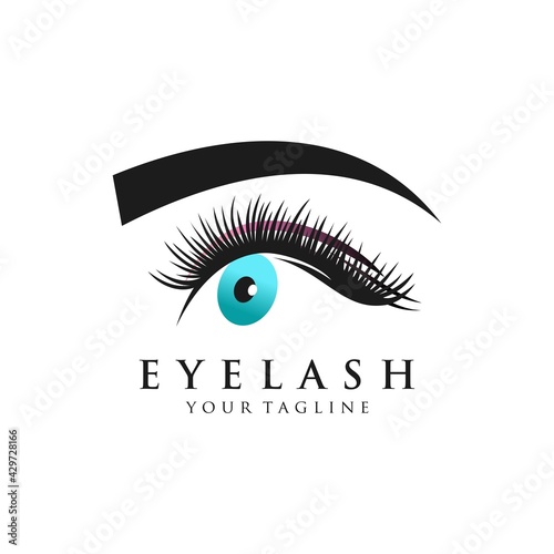 Eyelash extension logo Vector illustration