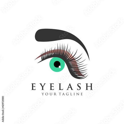 Eyelash extension logo Vector illustration