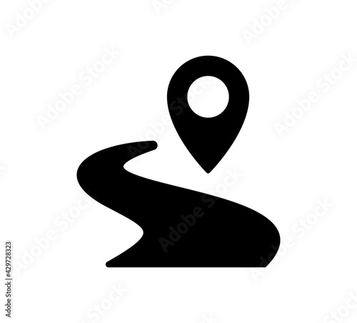 Route map pin icon