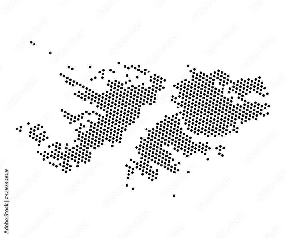 Abstract map of Falkland Islands dots planet, lines, global world map halftone concept. Vector illustration eps 10. Abstract map of Falkland Islands dots planet, lines, global world map halftone concept. Vector illustration eps 10.