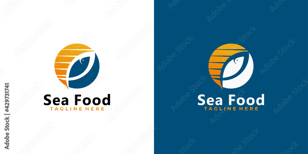 Fototapeta premium sea food logo icon vector isolated