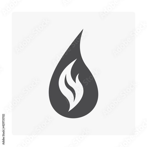 Natural gas vector icon. That flame, fire, fireball or bonfire. Consist of abstract shape, line. Use as sign, symbol, logo element of oil, natural gas, energy, power, warm, burn, hot, heat, flammable.