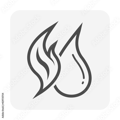 Fototapeta Naklejka Na Ścianę i Meble -  Natural gas vector icon. That flame, fire, fireball or bonfire. Consist of abstract shape, line. Use as sign, symbol, logo element of oil, natural gas, energy, power, warm, burn, hot, heat, flammable.
