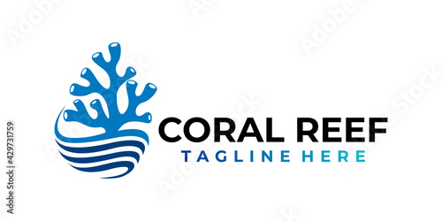 coral logo icon vector isolated
