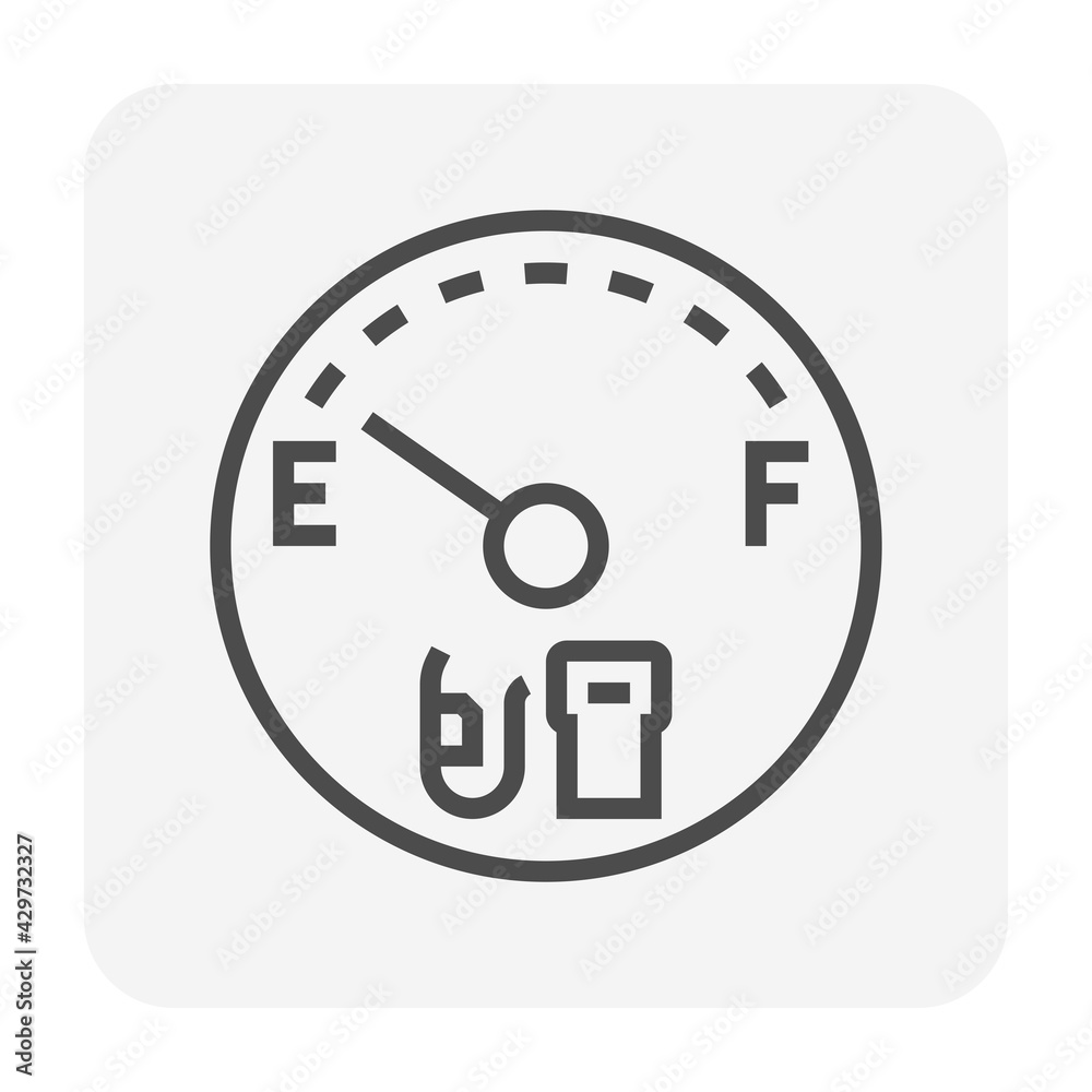 Fuel gauge vector icon. Measurement tool, equipment or instrument for car vehicle dashboard panel to indicator level of power and energy in tank i.e. petrol, gas, gasoline and diesel. 64x64 pixel. Fuel gauge vector icon. Measurement tool, equipment or instrument for car vehicle dashboard panel to indicator level of power and energy in tank i.e. petrol, gas, gasoline and diesel. 64x64 pixel.