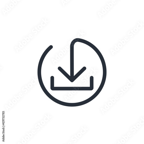 Download button icon, install symbol. Modern, simple flat vector illustration for web site or mobile app.