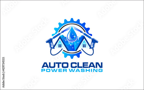 Illustration vector graphic of pressure power wash spray logo design template-26