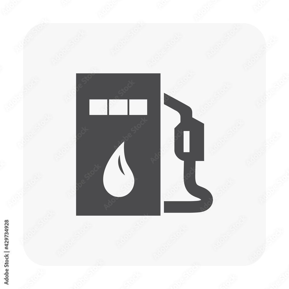 Fuel nozzle vector icon. Automatic device connect to pump and fuel dispenser by flexible hose for refueling car, automobile or vehicle in petrol, gas or filling station, i.e. gasoline, diesel, benzine Fuel nozzle vector icon. Automatic device connect to pump and fuel dispenser by flexible hose for refueling car, automobile or vehicle in petrol, gas or filling station, i.e. gasoline, diesel, benzine