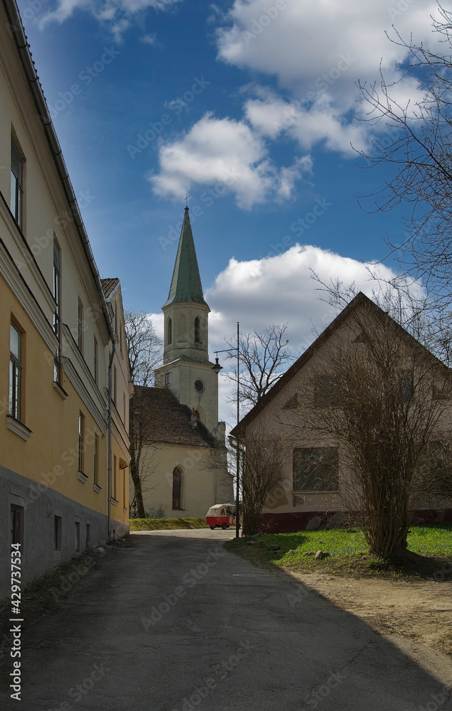 Narrow streets in the old town. Kuldiga, Latvia. Narrow streets in the old town. Kuldiga, Latvia.