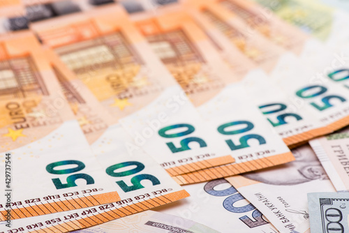 high-quality texture of euro banknotes