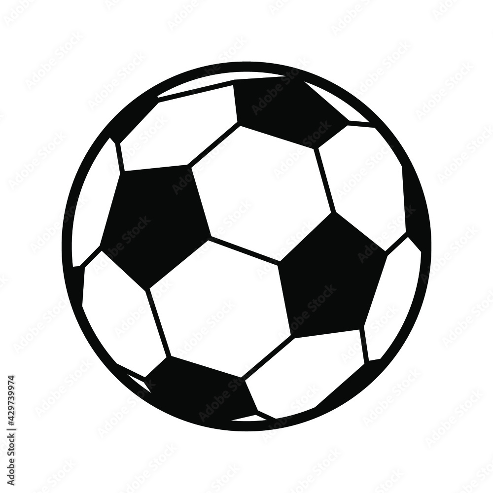 Soccer ball, simple style, icon. Vector illustration isolated on white background.