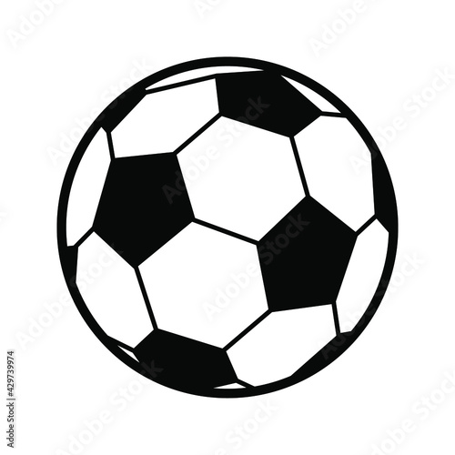 Soccer ball  simple style  icon. Vector illustration isolated on white background.