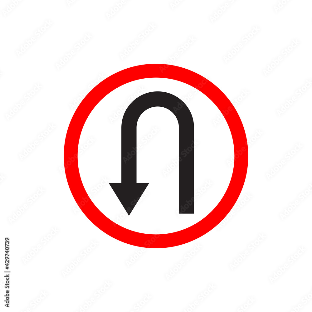 Turn back road sign, vector illustration Turn back road sign, vector illustration
