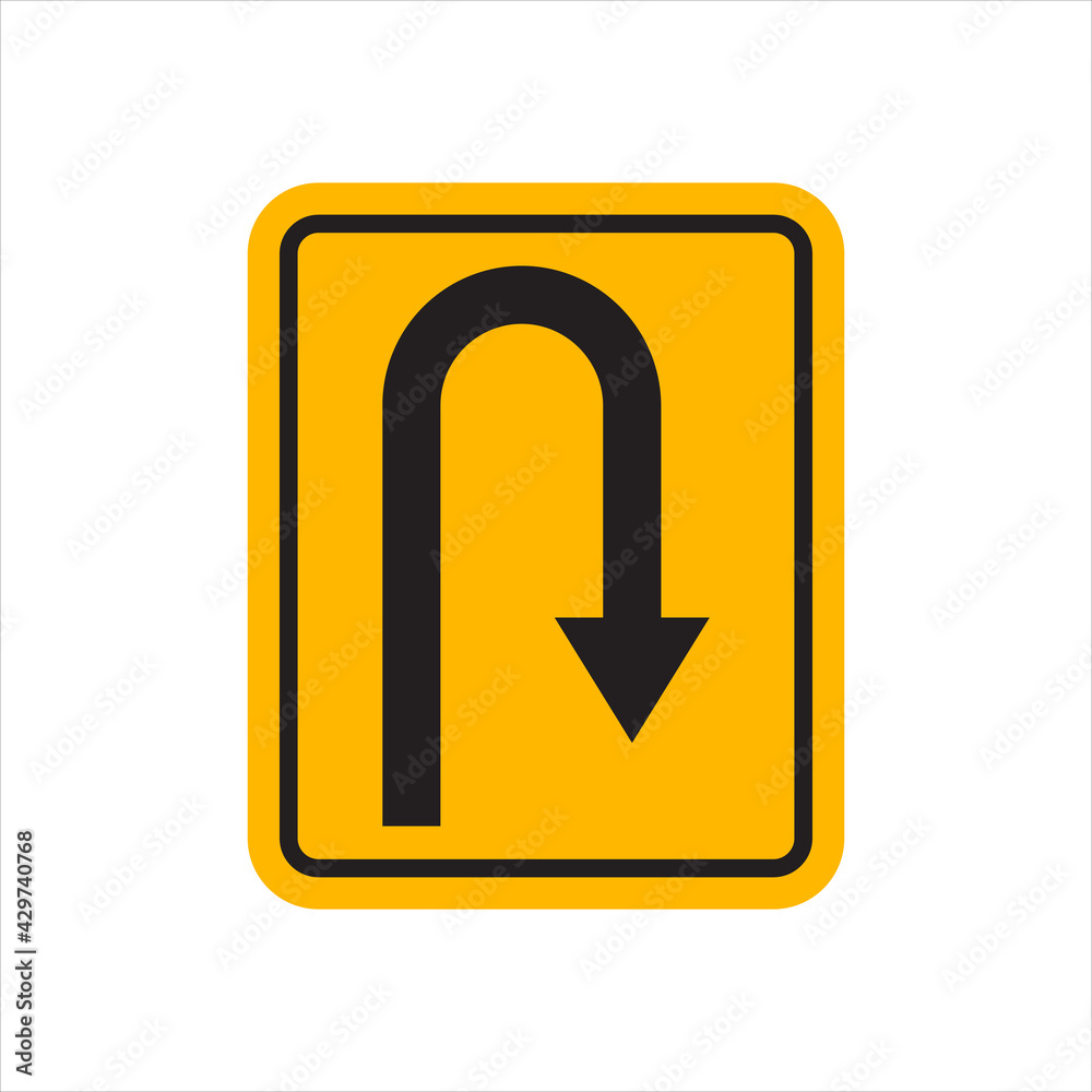 Turn back road sign, vector illustration Turn back road sign, vector illustration