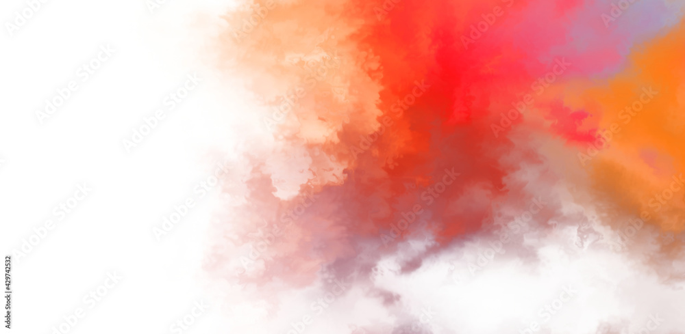 Fototapeta premium Abstract colorful watercolor on white background. Digital art painting.