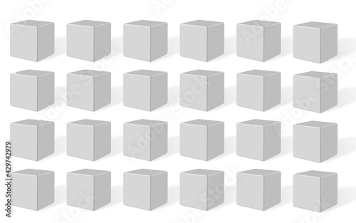 Fototapeta Naklejka Na Ścianę i Meble -  3d illustration multi cube on white background with shadow