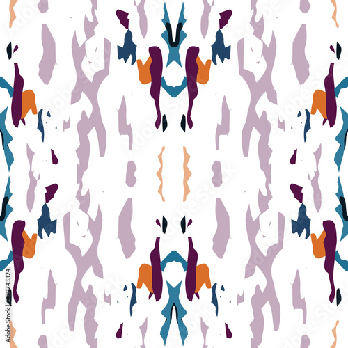 Spots, Ikat. Tie Dye, Batik. Seamless Pattern.