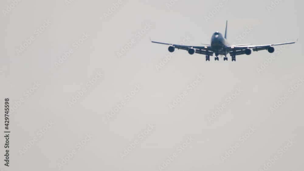 Jumbo jet silhouette landing Jumbo jet silhouette landing