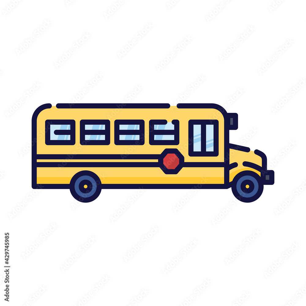 Illustration of the school bus. Filled-outline icon of the school bus Illustration of the school bus. Filled-outline icon of the school bus