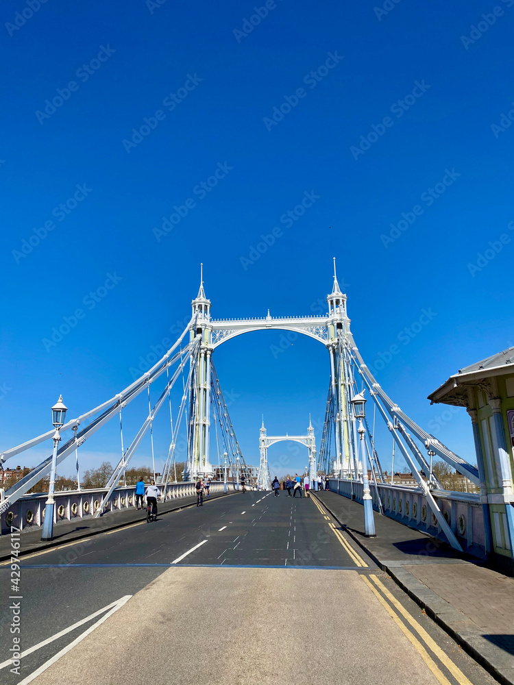 Fototapeta premium Albert Bridge Under Bright Blue Sky