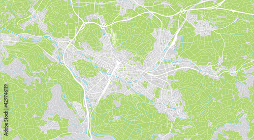Urban vector city map of Winterthur, Switzerland, Europe