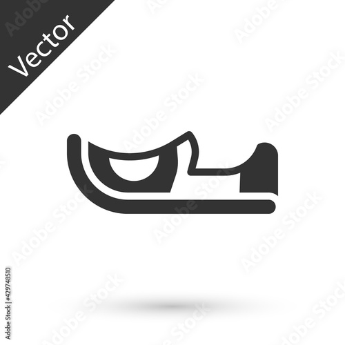 Grey Traditional indian shoes icon isolated on white background. Vector