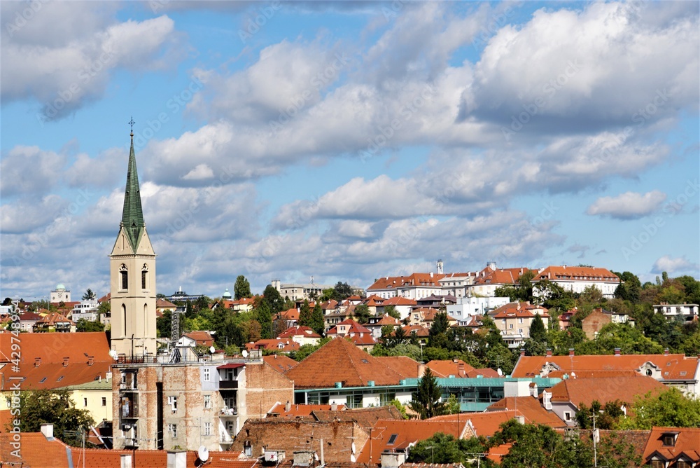 Cityscape of Zagreb the capital of Croatia