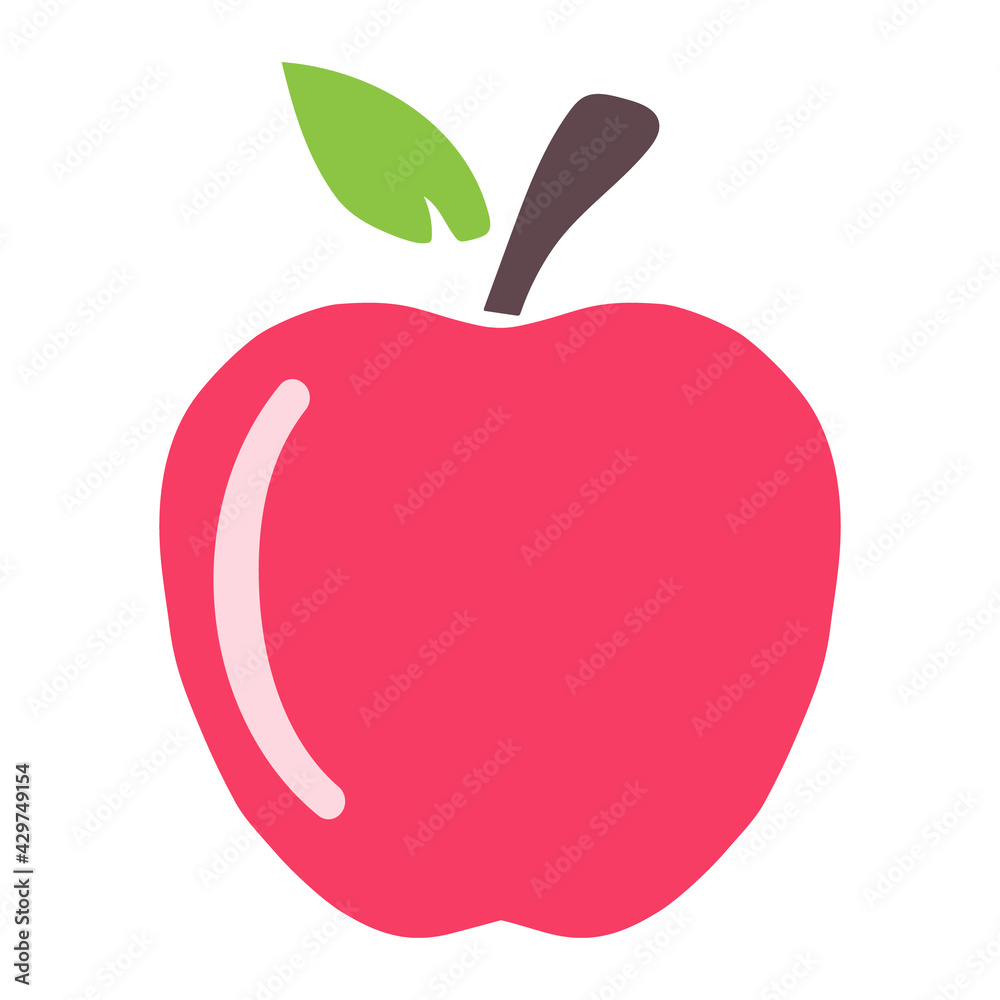 Red apple, apple icon isolated on white background. Vector, cartoon illustration. Vector. Red apple, apple icon isolated on white background. Vector, cartoon illustration. Vector.