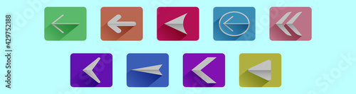 set of arrow cartoon icon design template with various models. vector illustration isolated on blue background