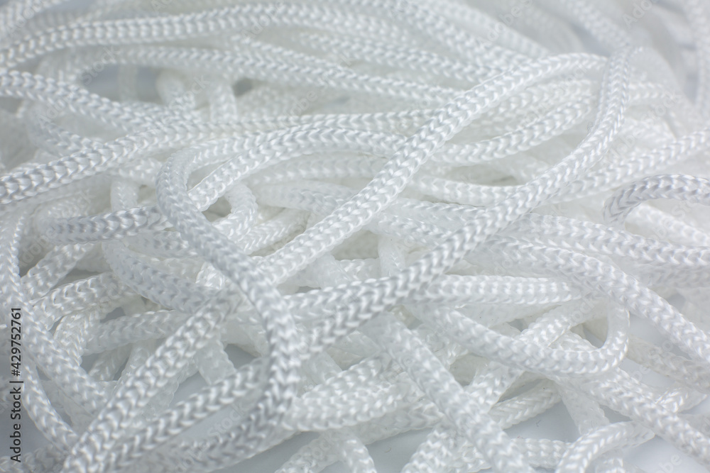 White cotton rope texture background. Thread Macro photo, close up. White cotton rope texture background. Thread Macro photo, close up.