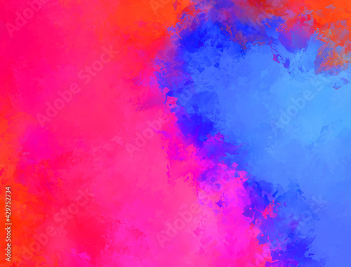 Creative abstract painting. Background with artistic brush strokes. Colorful and vibrant illustration. Painted art.